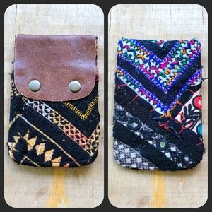 🪬🍄 Free People Boho Embroidered Repurposed vtg banjara hippie Wallet card case